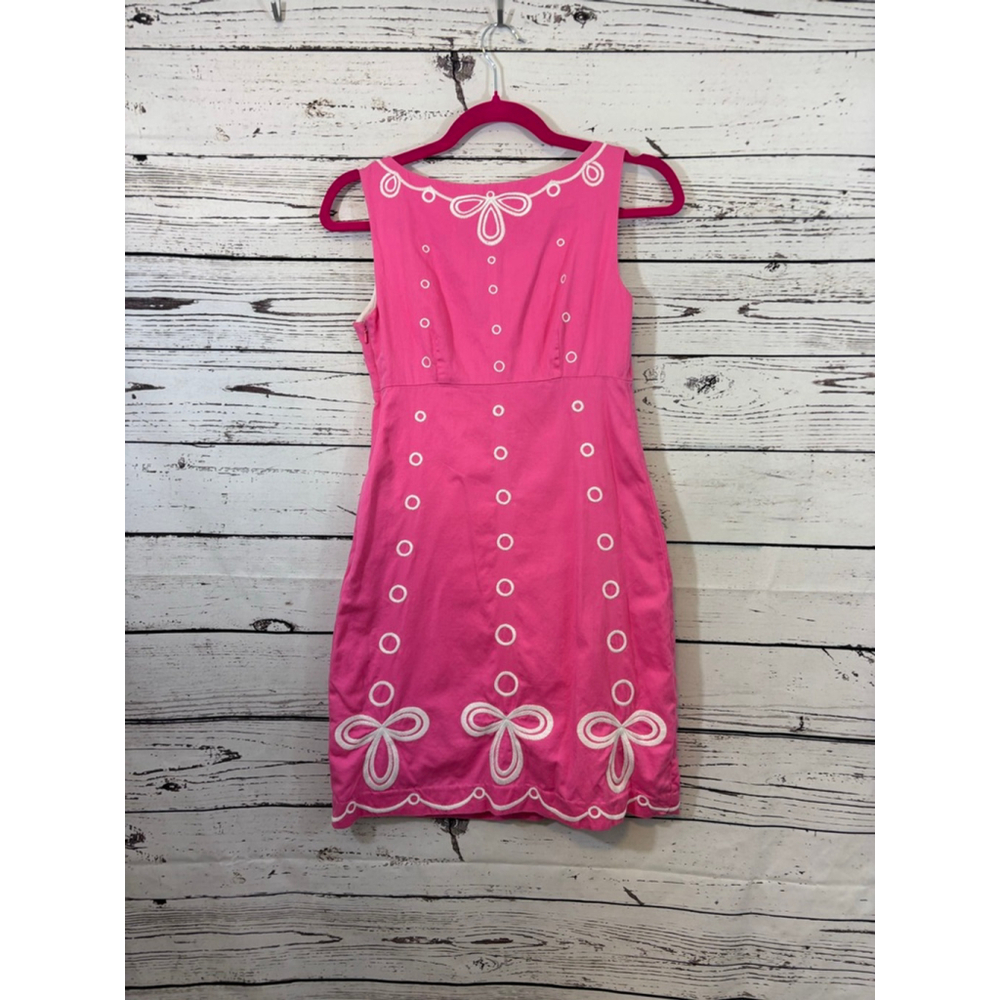 Women's Lilly Pulitzer Pink Dress with White Embroidery Size 0 - Picture 5 of 5